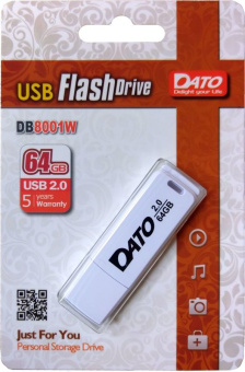 Флешка 64Gb DATO DB8001 USB white