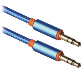 Кабель аудио-видео 3.5Jack (m) < - > 3.5Jack (m)  1.2м, Defender, в оплетке, синий