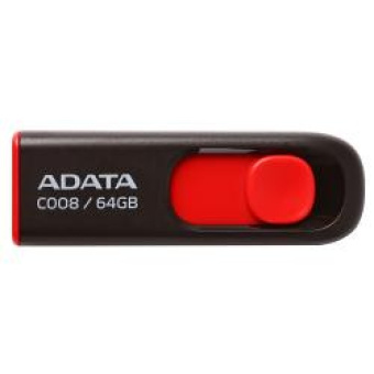 Флешка .64Gb ADATA [C008] USB черный/красный