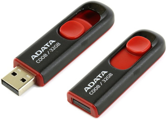 Флешка .32Gb ADATA [C008] USB черный/красный