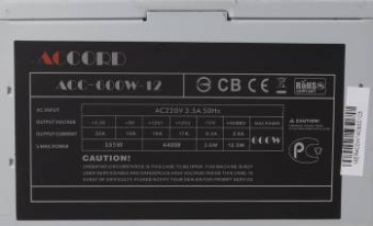 Блок питания .600W Accord ACC-600-12 (120mm, 24+8pin, 1*8pin, 4*Sata, 2*IDE, 1*FDD)