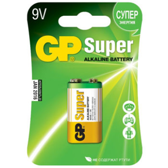 Элемент питания крона, 9V, 1шт, GP Supercell 1604S
