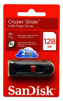 Флешка 128Gb SanDisk Cruzer Glide USB 3.0 Black-Red