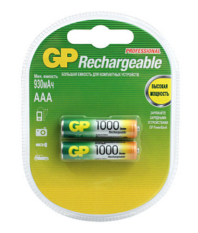Аккумулятор AAA, 1.2V, 1000mAh, 2шт, GP 100AAAHCGP 100AAAHC-2DECRC2