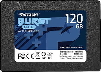 Накопитель SSD SATA 120Gb Patriot Burst Elite (SATA3, 450/320 Мбайт/сек)