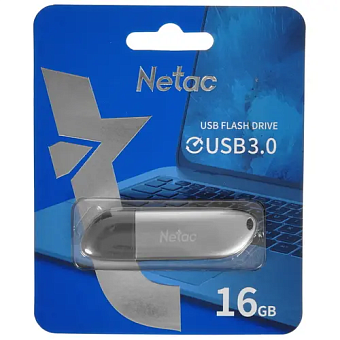 Флешка 16Gb Netac U352 USB3.0 с колпачком, металлическая