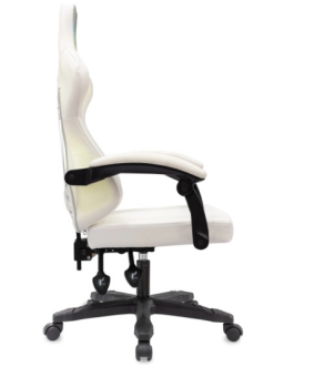 Кресло Knight Wolf RGB (экокожа/сетка, фикс. наклона спинки, крестов. пластик, до 120 кг) белый