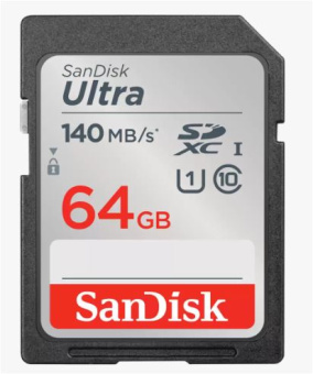 Карта памяти SD .64Gb SanDisk Ultra Class 10 UHS-I 140MB/s