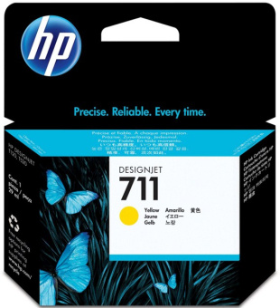 Картридж струйный HP 711 (CZ132AE) для HP DesignJet T120/T520, желтый