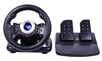 Руль SVEN GC-W500 (рулевое колесо, подрулевые переключатели, 2 педали, 10 кнопок, ПК)
