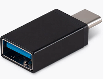 Переходник–адаптер USB-C (m)  --  USB-A (f), Buro черный