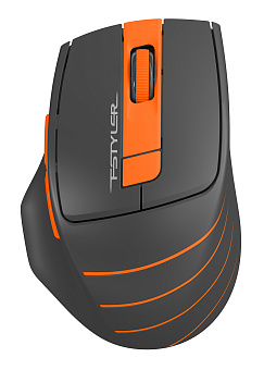 Мышь беспроводная A4Tech Fstyler FG30S 2000dpi бесшумная серый/оранжевый