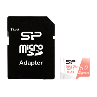 Карта памяти microSD 512Gb Silicon Power microSDXC Superior A1 Class 10 UHS-I U3 + адаптер SD
