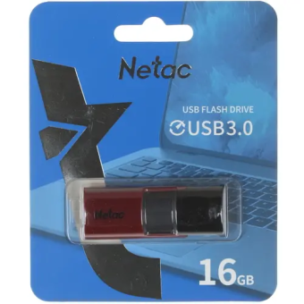 Флешка 16Gb Netac U182 USB3.0 выдвижной, чёрный