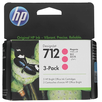 Картридж струйный HP 712 (3ED78A) для HP DesignJet T230/T630, 3-Pack, пурпурный