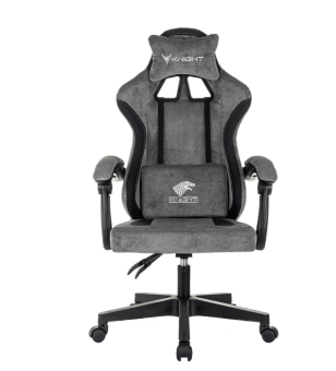 Кресло Knight Wolf серый/черный крестов. пластик