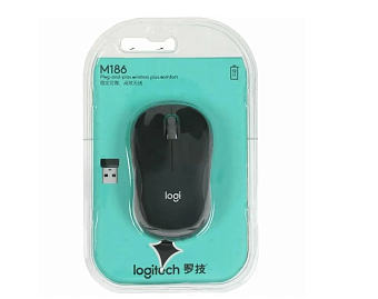 Мышь беспроводная Logitech M186 Wireless серый