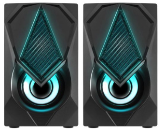 Акустическая система Defender Solar 1 (2x3W, подсветка, питание от USB) черный