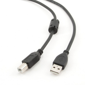 Кабель USB2.0 Am < - > Bm  4.5м, Cablexpert, экран, черный, пакет