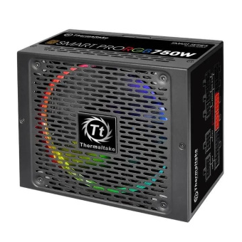 Блок питания .750W Thermaltake Smart Pro RGB (140mm, 24+8pin, 6*8p, 9*Sata, 6*IDE, RGB, 80 PLUS Bron