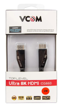 Кабель соединительный HDMI (m) < - > HDMI (m)  2.0м, ver 2.1, VCOM