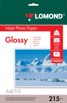 Бумага Lomond [A4] глянцевая, 215гр/м2, 50л