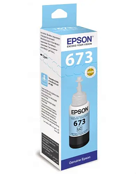 Картридж струйный EPSON T6735 для Epson L800/L805/L810/L850/L1800, светло-голубой_