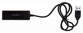 Концентратор USB-A - 4-port USB2.0, Buro BU-HUB4-0.5L-U2.0, черный