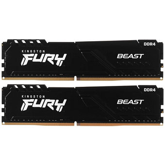 Модуль памяти DDR4 32Gb PC4-28800 3600MHz Kingston Fury Beast Black (Kit of 2)