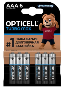 Элемент питания AAA, 1.5V,  6шт, Opticell Turbo MAX LR03