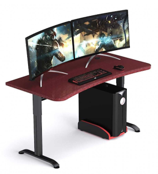 Стол компьютерный MaDXRacer ARENA GTS14 "1400х820х750" красный карбон, пиксели