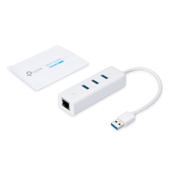 Сетевая карта USB3.0 TP-LINK UE330 USB Hub & Fast Ethernet Adapter 10/100/1000 Мбит/сек
