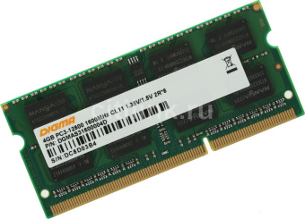 Модуль памяти SODIMM DDR3 4096Mb PC-12800 1600MHz Digma 1.5v