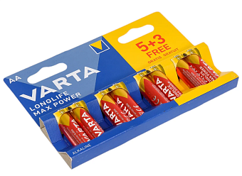 Элемент питания AA, 1.5V,  8шт, Varta Max Tech