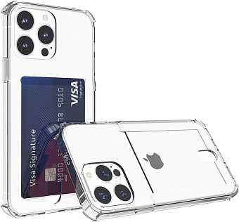 Чехол для смартфона Apple iPhone 13 Pro 6.1" - Gurdini силикон с отделением для карты прозрачный