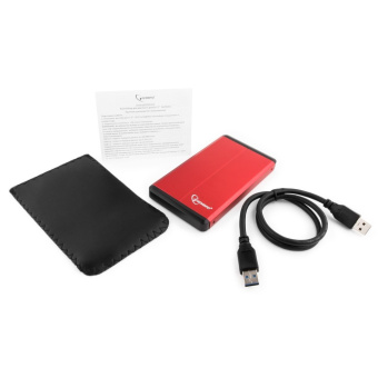 Внешний контейнер USB3.0 -> SATA 2.5", Gembird EE2-U3S-2-R, алюминий, красный