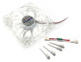 Вентилятор для корпуса 120mm Zalman ZM-F3RL LED red (120x120x25мм, 900-1800об/мин, 20-34дБ, подшипник скольжения)