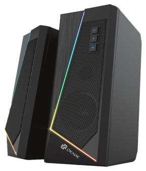 Акустическая система OKLICK OK-125 (2x6W, RGB-подсветка, питание от USB) черный