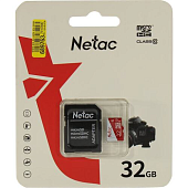 Карта памяти microSD .32Gb Netac P500 Eco Class 10, с SD адаптером