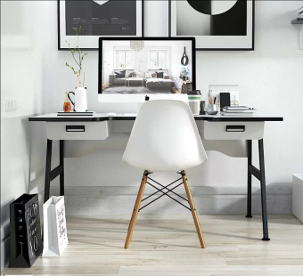 Стол компьютерный MaDXRacer STALKER GTS13 "1350х820х760" белый/черный