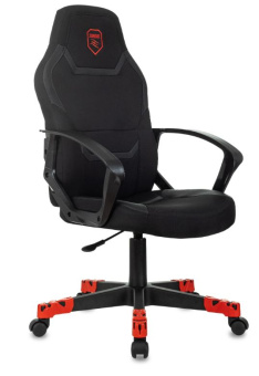 Кресло Zombie 100 (ткань/эко.кожа, без мех. качания, крест. пластик, до 120 кг) Черный