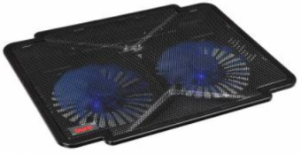 Подставка для ноутбука 14" BURO LCP140 (металл. сетка, 2*1000 об/мин, 22дБ, LED-подсветка) Black