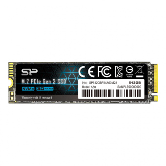 Накопитель SSD M.2 .512Gb Silicon Power A60 (PCI-E 3.0 x4, 2200/1600 Мбайт/сек)