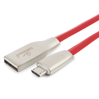 Кабель USB-A < - > microUSB, 1.8м, Cablexpert, серия Gold, блистер, красный