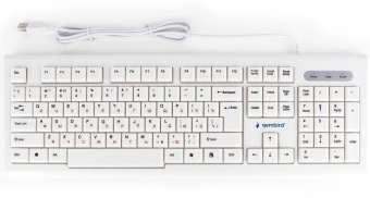 Клавиатура проводная Gembird KB-8354U (красная кириллица, кабель 1.5 м) White