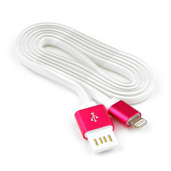 Кабель USB-A < - > Lightning, 1.0м, Cablexpert, силиконовый шнур, розовый металлик