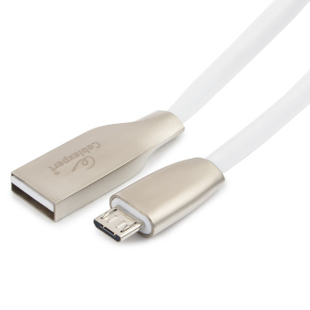 Кабель USB-A < - > microUSB, 3.0м, Cablexpert, серия Gold, блистер, белый