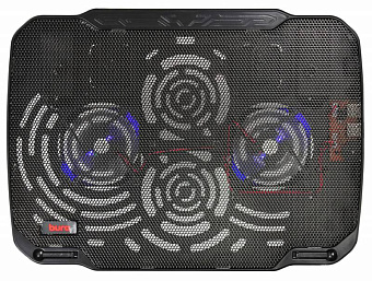 Подставка для ноутбука 15" BURO LCP156 (металл. сетка, 2*1800 об/мин, 23дБ, LED-подсветка) черный