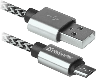 Кабель USB-A < - > microUSB, 1.0м, Defender USB08-03T PRO White