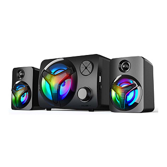 Акустическая система HIPER H-TR4(BK) FlameThrower PRO 2.1 RGB 2*3W+5W BT USB Jack 3,5 мм